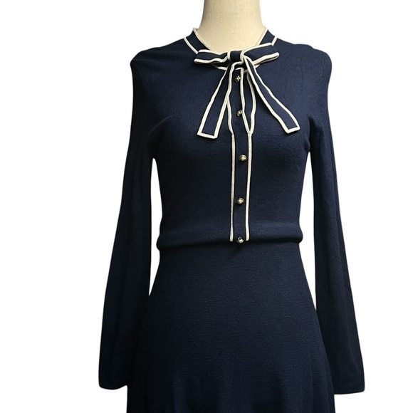Draper James Nassau Navy Sailer Bow Sweater Dress Size extra small - Picture 4 of 14